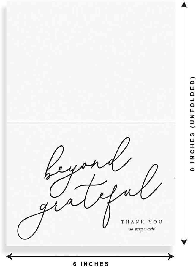 UE Beyond Grateful Thank You Cards with Envelopes, (Pack of 12) 4x6 Folded, Tented, Perfect for: Wedding, Bridal Shower, Baby Shower, Birthday, or just to say Thanks! - Image 4